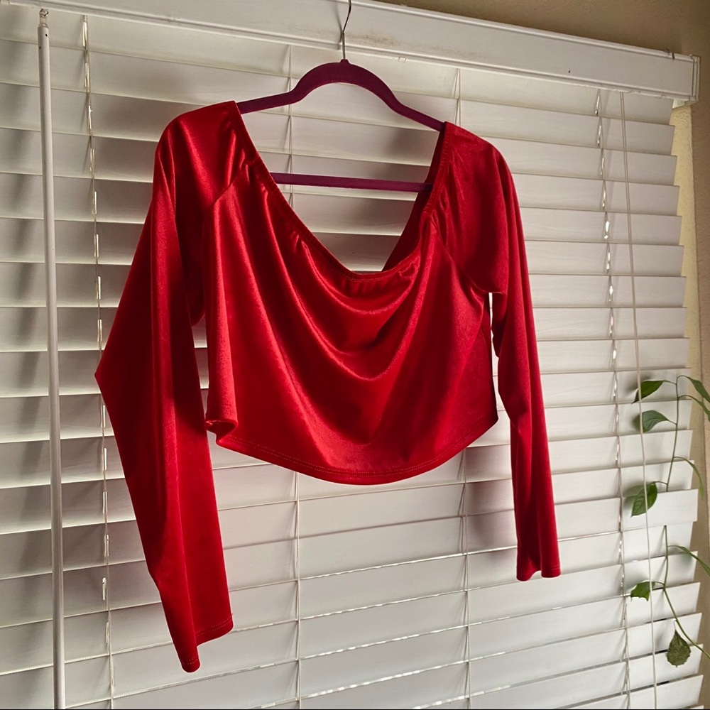 Red velvet crop top